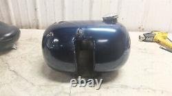 04 Harley Davidson Flstf Softail Gas Fuel Blue Oil Tank