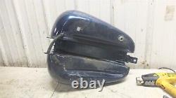 04 Harley Davidson Flstf Softail Gas Fuel Blue Oil Tank