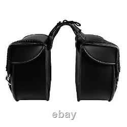 1 Pair Big Saddle Bag In Waterproof Leather Motorcycle Side Bag Tools Pouch