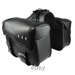 1 Pair Big Saddle Bag In Waterproof Leather Motorcycle Side Bag Tools Pouch