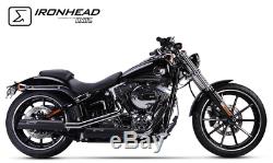 2 Silent Hc1-3b Black Ironhead Harley-davidson Softail Breakout 2013/2016