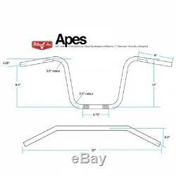 Ape Hanger Handlebars 1 Biltwell Chrome Harley, Softail, Touring, Dyna, Glide