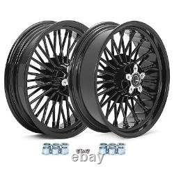 Black 16x3,5 16x5,5 Wheels Wheels For Harley Softail Fatboy 07-20 Dyna Wide Glide