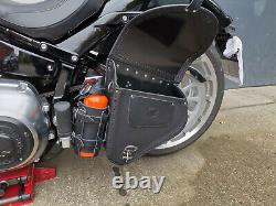 Black Diablo Side Bag Suitable for Harley Davidson Softail Fatboy Fatbob