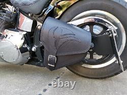 Black Eagle Swingarm Bag Suitable for Softail 1981-2023 Harley Davidson HD