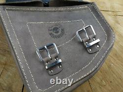 Brown Ball Swing Arm Bag Compatible with Harley-Davidson Softail Fatboy
