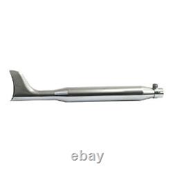 Chrome Fishtail Silencer for Harley Davidson Softail Dyna Leather Mechanic