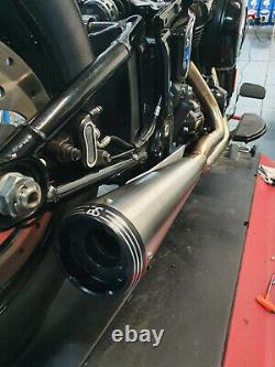 Complete Line Bs Exhaust Racing 2/1 Stainless Satine Harley-davidson Softail