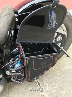 Diablo Orange Swing Bag Motorcycle Bag Suitable for Harley Davidson Softail