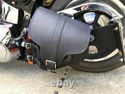 Hades Leather Case Black Harley Davidson Softail Chopper Fatboy Suitcase