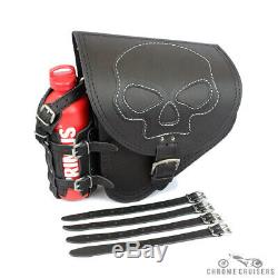 Harley Davidson Black Leather Saddle Bag Left Single Bottle Skull CM
