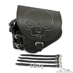 Harley Davidson Black Leather Saddle Bag Left Single Bottle Skull CM