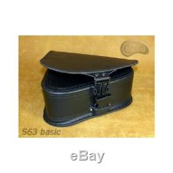 Harley Davidson Black Leather Saddle Bag Swing Arm Single Side