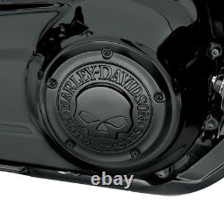 Harley Davidson Black Willie G Skull Derby Cover 19 IN Front Softail Cover