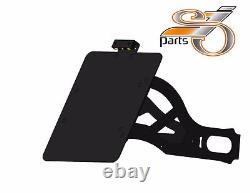 Harley Davidson Softail Black Line Side License Plate Support + Lighting