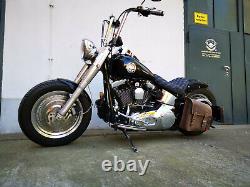 Harley Davidson Softail Hulk Braun Saddle Bag Bottle Holder Leather Bag Hd