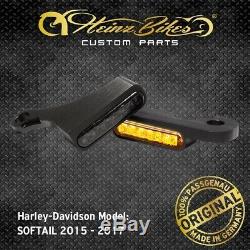 Heinzbikes Indicators Led Handlebar Harley Davidson Softail 2015 2017 Black