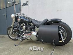 Jupiter Black + Support For Up To 2017 Softail Harley Davidson Fatboy Bags