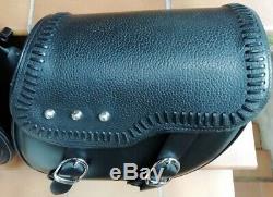 Leather Saddlebags For Harley Davidson Softail Fat Boy, Deluxe, Slim Twin Cam