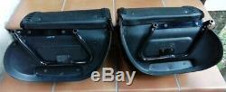 Leather Saddlebags For Harley Davidson Softail Fat Boy, Deluxe, Slim Twin Cam