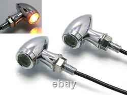 Led Flasher For Harley Davidson Sportster Softail Dyna Quality Chrome Mini