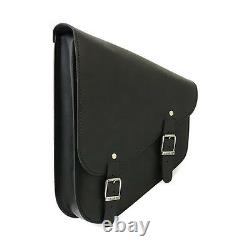 Ledrie Black Leather Saddle Bag 9 Liter, For Harley Davidson Softail