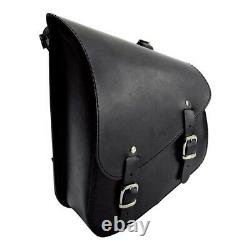 Long Route Swing Black Saddle, Leather, For Harley Davidson Softail