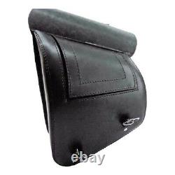 Long Route Swing Black Saddle, Leather, For Harley Davidson Softail