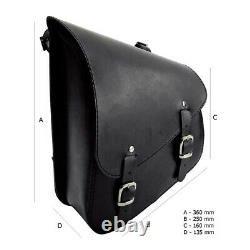 Long Route Swing Black Saddle, Leather, For Harley Davidson Softail