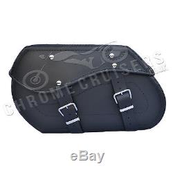 Motorcycle Leather Black Saddlebags Harley Davidson For Fatboy C12a