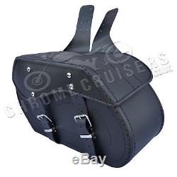Motorcycle Leather Black Saddlebags Harley Davidson For Fatboy C12a