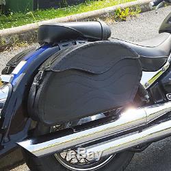 Motorcycle Leather Black Saddlebags Harley Davidson Saddlebag For Fatboy