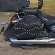 Motorcycle Leather Black Saddlebags Harley Davidson Softail Dyna Glide
