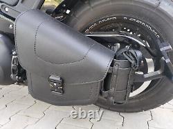 Odin Blackline Side Bag Black Suitable for Harley Davidson Softail Limited