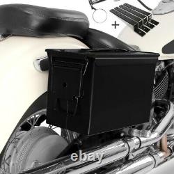 Pa108 Lateral Bag Set For Harley Davidson Softail Custom (fxstc) Black