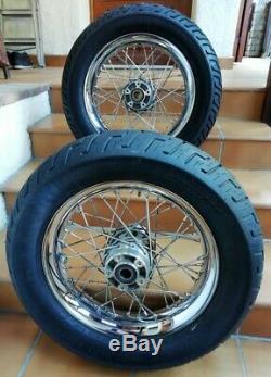 Pair Of Wheels Ball 16 'a Rays Av & Ar Harley Davidson Softail Deluxe