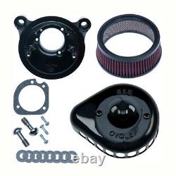 S & S Mini Black Tear Stealth Air Filter Kits Harley-davidson Softail Dyna