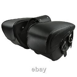 Saddle Bag In Waterproof Leather Motorcycle Side Bag For Tools Black Pouch