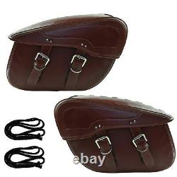Saddle Bag In Waterproof Leather Motorcycle Side Bag For Tools Brown Pouch
