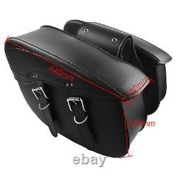Saddle Bag Waterproof Leather Motorcycle Side Bag For Tools Pouch Black Nails