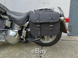 Saddle Bags Motorcycle Apollo Black Harley Davidson Fatboy Softail Heritage