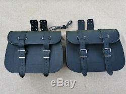 Saddle Bags Motorcycle Apollo Black Harley Davidson Fatboy Softail Heritage