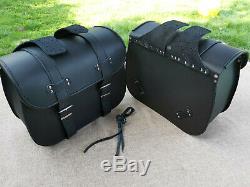 Saddle Bags Motorcycle Apollo Black Harley Davidson Fatboy Softail Heritage