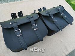 Saddle Bags Motorcycle Apollo Black Harley Davidson Fatboy Softail Heritage