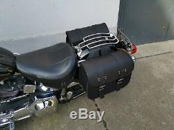 Saddle Bags Motorcycle Apollo Black Harley Davidson Fatboy Softail Heritage