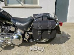 Saddle Bags Motorcycle Apollo Black Harley Davidson Fatboy Softail Heritage