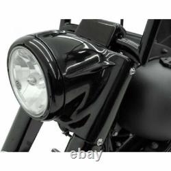 Set of Road King Style Black Headlight Fairing for Harley Davidson Softail Heritage Fatboy, etc.