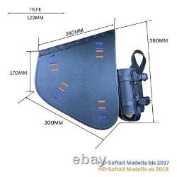 Side Bag Diablo Black Orange Edition Compatible With Harley Davidson Softail