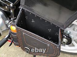 Side Bag Diablo Black Orange Edition Compatible With Harley Davidson Softail