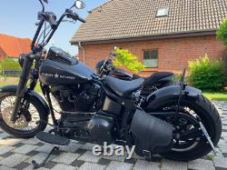 Side Bag Hades Black Compatible With Harley Davidson Fatboy Softail